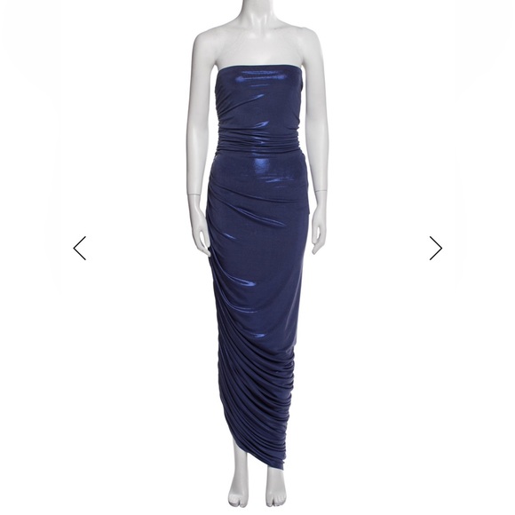 Norma Kamali Strapless Diana Gown in Military Blue size Large New $265 - Picture 5 of 16